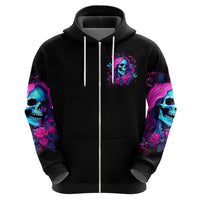 Witch Skull Zip Hoodie The Good Girl In Me Got Tired Of The Bullshit - Wonder Print Shop