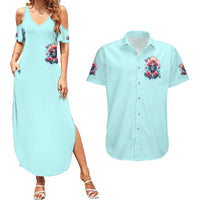 Rose Skull Couples Matching Summer Maxi Dress and Hawaiian Shirt The Good Girl In Me Got Tired Of The Bullshit - Wonder Print Shop