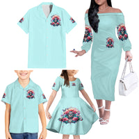 Rose Skull Family Matching Off Shoulder Long Sleeve Dress and Hawaiian Shirt The Good Girl In Me Got Tired Of The Bullshit - Wonder Print Shop