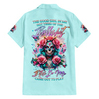 Rose Skull Family Matching Off Shoulder Long Sleeve Dress and Hawaiian Shirt The Good Girl In Me Got Tired Of The Bullshit - Wonder Print Shop