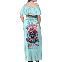 Rose Skull Family Matching Off Shoulder Maxi Dress and Hawaiian Shirt The Good Girl In Me Got Tired Of The Bullshit - Wonder Print Shop