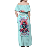 Rose Skull Off Shoulder Maxi Dress The Good Girl In Me Got Tired Of The Bullshit - Wonder Print Shop