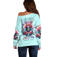 Rose Skull Off Shoulder Sweater The Good Girl In Me Got Tired Of The Bullshit - Wonder Print Shop