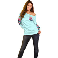 Rose Skull Off Shoulder Sweater The Good Girl In Me Got Tired Of The Bullshit - Wonder Print Shop