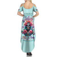 Rose Skull Summer Maxi Dress The Good Girl In Me Got Tired Of The Bullshit - Wonder Print Shop