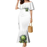 Thunder Skull Family Matching Mermaid Dress and Hawaiian Shirt The Demon Hide Under Your Bed Mine Hide Inside My Head - Wonder Print Shop