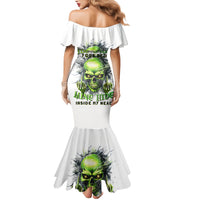 Thunder Skull Family Matching Mermaid Dress and Hawaiian Shirt The Demon Hide Under Your Bed Mine Hide Inside My Head - Wonder Print Shop