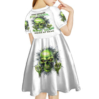 Thunder Skull Kid Short Sleeve Dress The Demon Hide Under Your Bed Mine Hide Inside My Head - Wonder Print Shop