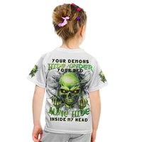 Thunder Skull Kid T Shirt The Demon Hide Under Your Bed Mine Hide Inside My Head - Wonder Print Shop