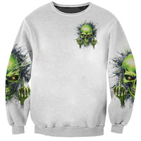 Thunder Skull Sweatshirt The Demon Hide Under Your Bed Mine Hide Inside My Head - Wonder Print Shop