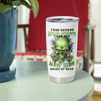 Thunder Skull Tumbler Cup The Demon Hide Under Your Bed Mine Hide Inside My Head - Wonder Print Shop