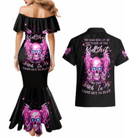Angel Skull Couples Matching Mermaid Dress and Hawaiian Shirt The Good Girl In Me Got Tired Of The Bullshit - Wonder Print Shop