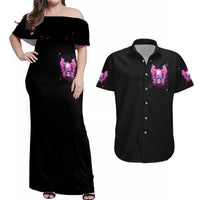 Angel Skull Couples Matching Off Shoulder Maxi Dress and Hawaiian Shirt The Good Girl In Me Got Tired Of The Bullshit - Wonder Print Shop