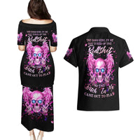 Angel Skull Couples Matching Puletasi and Hawaiian Shirt The Good Girl In Me Got Tired Of The Bullshit - Wonder Print Shop