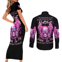 Angel Skull Couples Matching Short Sleeve Bodycon Dress and Long Sleeve Button Shirt The Good Girl In Me Got Tired Of The Bullshit - Wonder Print Shop