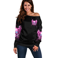Angel Skull Off Shoulder Sweater The Good Girl In Me Got Tired Of The Bullshit - Wonder Print Shop