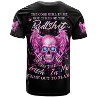 Angel Skull T Shirt The Good Girl In Me Got Tired Of The Bullshit - Wonder Print Shop