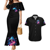 Witch Skull Couples Matching Mermaid Dress and Hawaiian Shirt Assuming Was Like Most Girls Was Your First Mistake - Wonder Print Shop