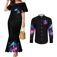 Witch Skull Couples Matching Mermaid Dress and Long Sleeve Button Shirt Assuming Was Like Most Girls Was Your First Mistake