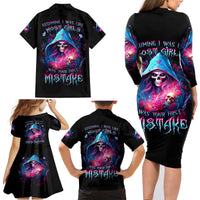 Witch Skull Family Matching Long Sleeve Bodycon Dress and Hawaiian Shirt Assuming Was Like Most Girls Was Your First Mistake - Wonder Print Shop
