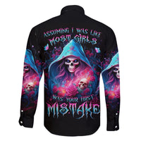 Witch Skull Family Matching Summer Maxi Dress and Hawaiian Shirt Assuming Was Like Most Girls Was Your First Mistake - Wonder Print Shop