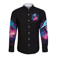 Witch Skull Long Sleeve Button Shirt Assuming Was Like Most Girls Was Your First Mistake - Wonder Print Shop