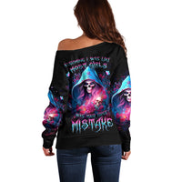 Witch Skull Off Shoulder Sweater Assuming Was Like Most Girls Was Your First Mistake - Wonder Print Shop