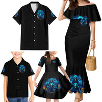 Witch Skull Family Matching Mermaid Dress and Hawaiian Shirt Stranger Think I'm Quiet My Best Friends Know I'm Crazy - Wonder Print Shop