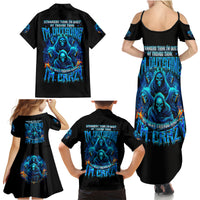 Witch Skull Family Matching Summer Maxi Dress and Hawaiian Shirt Stranger Think I'm Quiet My Best Friends Know I'm Crazy - Wonder Print Shop