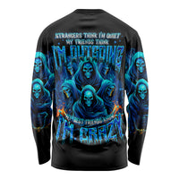 Witch Skull Long Sleeve Shirt Stranger Think I'm Quiet My Best Friends Know I'm Crazy - Wonder Print Shop