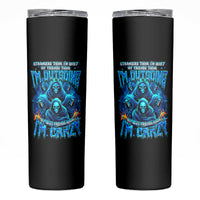 Witch Skull Skinny Tumbler Stranger Think I'm Quiet My Best Friends Know I'm Crazy - Wonder Print Shop