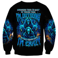 Witch Skull Sweatshirt Stranger Think I'm Quiet My Best Friends Know I'm Crazy - Wonder Print Shop