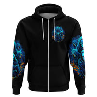 Witch Skull Zip Hoodie Stranger Think I'm Quiet My Best Friends Know I'm Crazy - Wonder Print Shop