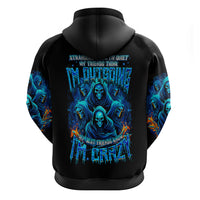 Witch Skull Zip Hoodie Stranger Think I'm Quiet My Best Friends Know I'm Crazy - Wonder Print Shop