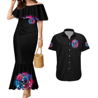 Rose SKull Couples Matching Mermaid Dress and Hawaiian Shirt Sorry Honey Sarcasm Falls Out Of My Mouth Just Like Stupid Fall From Your - Wonder Print Shop