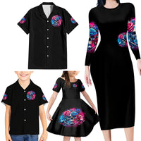 Rose SKull Family Matching Long Sleeve Bodycon Dress and Hawaiian Shirt Sorry Honey Sarcasm Falls Out Of My Mouth Just Like Stupid Fall From Your - Wonder Print Shop