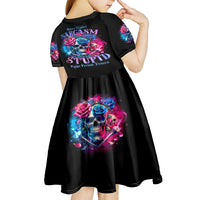 Rose SKull Kid Short Sleeve Dress Sorry Honey Sarcasm Falls Out Of My Mouth Just Like Stupid Fall From Your - Wonder Print Shop