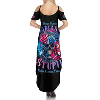 Rose SKull Summer Maxi Dress Sorry Honey Sarcasm Falls Out Of My Mouth Just Like Stupid Fall From Your - Wonder Print Shop