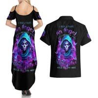 Witch Skull Couples Matching Summer Maxi Dress and Hawaiian Shirt I Hold A Beast An Angel And Crazy Lady In Me - Wonder Print Shop