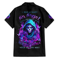 Witch Skull Family Matching Long Sleeve Bodycon Dress and Hawaiian Shirt I Hold A Beast An Angel And Crazy Lady In Me - Wonder Print Shop