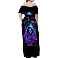 Witch Skull Family Matching Off Shoulder Maxi Dress and Hawaiian Shirt I Hold A Beast An Angel And Crazy Lady In Me - Wonder Print Shop