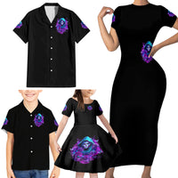 Witch Skull Family Matching Short Sleeve Bodycon Dress and Hawaiian Shirt I Hold A Beast An Angel And Crazy Lady In Me - Wonder Print Shop