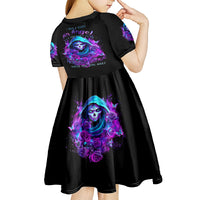 Witch Skull Kid Short Sleeve Dress I Hold A Beast An Angel And Crazy Lady In Me - Wonder Print Shop