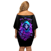 Witch Skull Off Shoulder Short Dress I Hold A Beast An Angel And Crazy Lady In Me - Wonder Print Shop