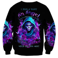 Witch Skull Sweatshirt I Hold A Beast An Angel And Crazy Lady In Me - Wonder Print Shop