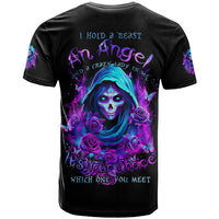 Witch Skull T Shirt I Hold A Beast An Angel And Crazy Lady In Me - Wonder Print Shop