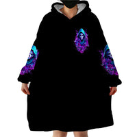 Witch Skull Wearable Blanket Hoodie I Hold A Beast An Angel And Crazy Lady In Me - Wonder Print Shop