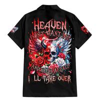 Evil Angel Skull Family Matching Mermaid Dress and Hawaiian Shirt Heaven Don't Want Me And Hell Afraid - Wonder Print Shop