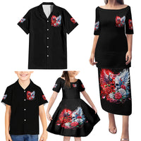 Evil Angel Skull Family Matching Puletasi and Hawaiian Shirt Heaven Don't Want Me And Hell Afraid - Wonder Print Shop