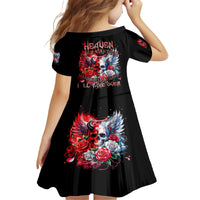 Evil Angel Skull Kid Short Sleeve Dress Heaven Don't Want Me And Hell Afraid - Wonder Print Shop